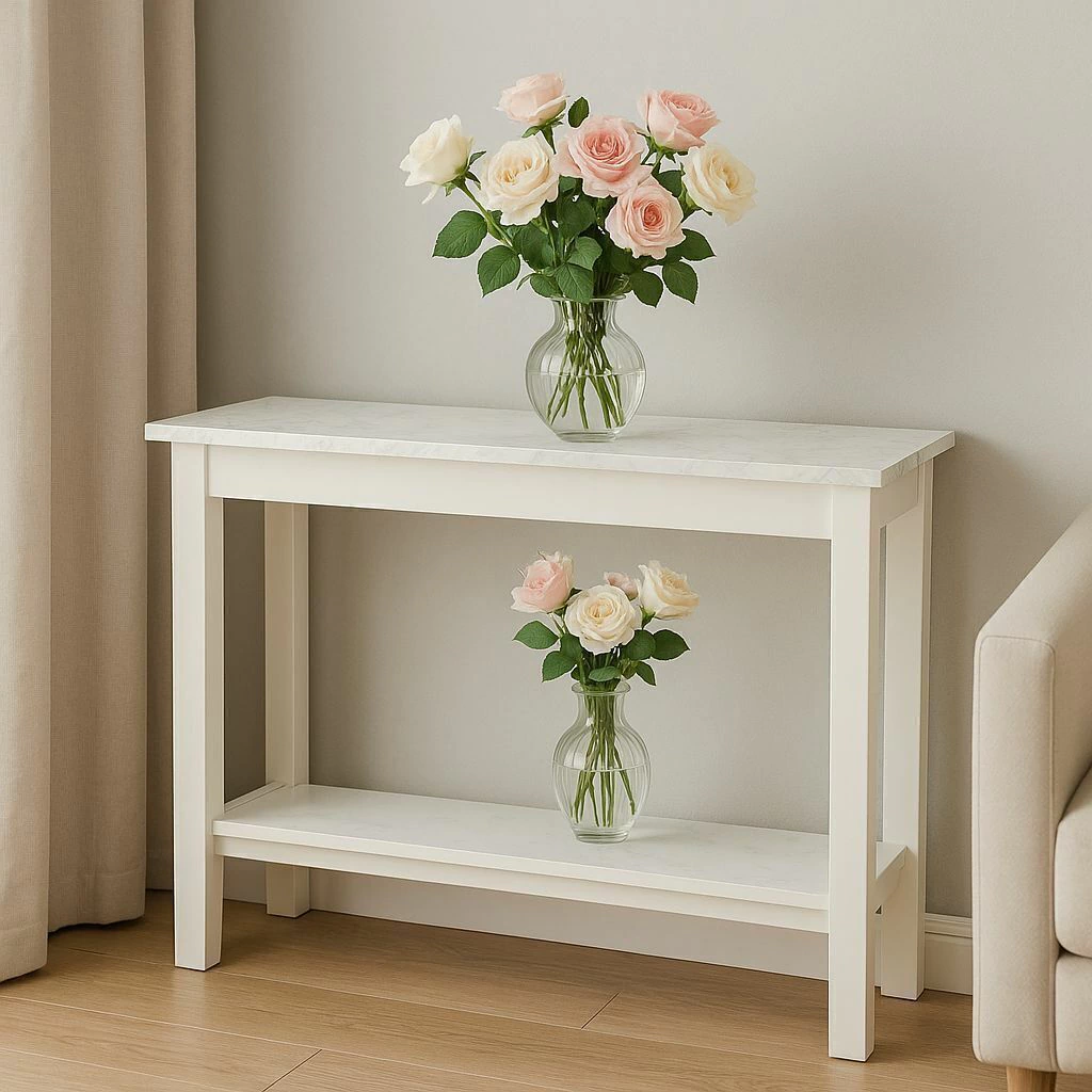 Mesa de arrime simil carrara blanca