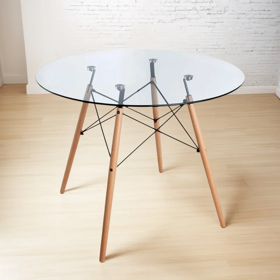 Mesa Eames circular vidrio 1.00 m