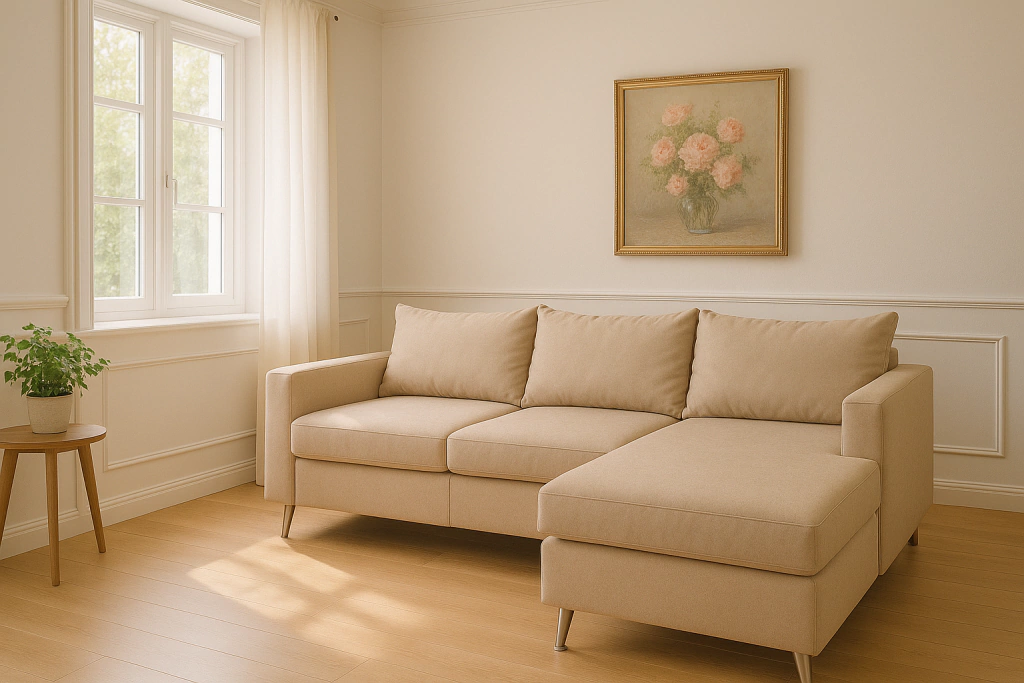 Sillón Deco con vivo (220x90, Pana cross – Black)