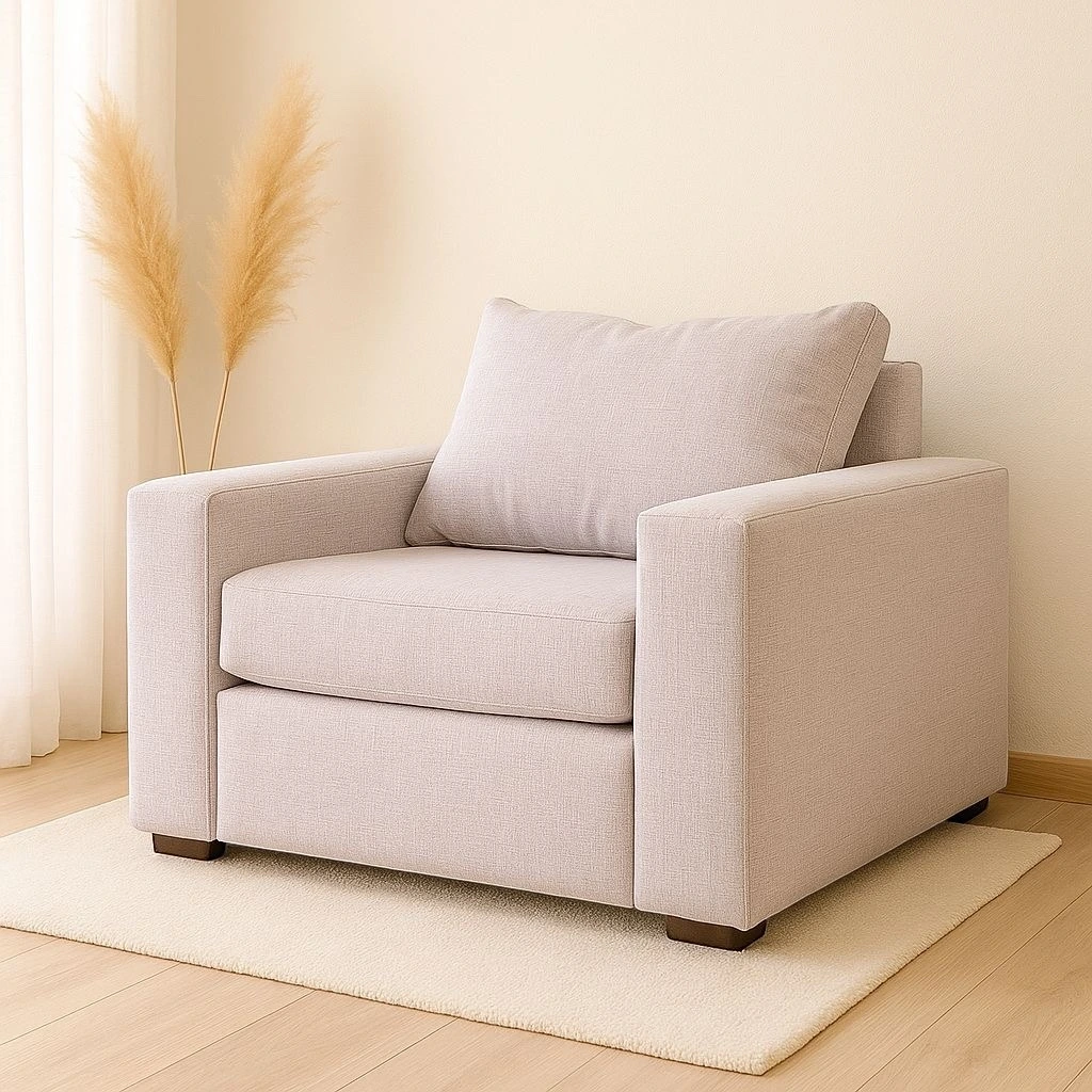 Sillón Italiano individual (Pana cross – Black, Con apoyabrazos)